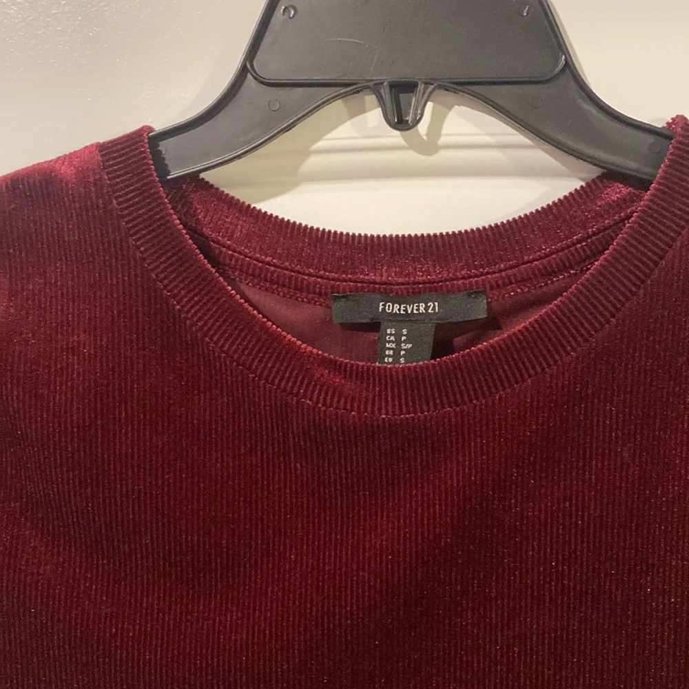 Velvet Ribbed Crop Top - Picture 2 of 3